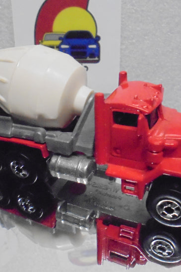 Loose Hot Wheels Red Peterbilt Cement Mixer w/Blackwalls
