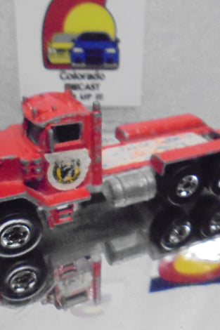 Loose Hot Wheels Red Peterbilt Truck w/Blackwalls & Playwear
