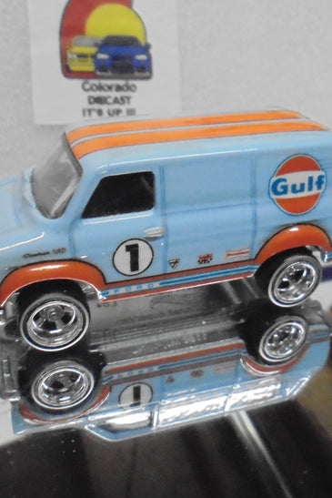 LOOSE HOT WHEELS GULF FORD TRANSIT SUPER VAN w/RR'S
