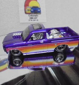 LOOSE HOT WHEELS PURPLE CUSTOM '72 CHEVY LUV TRUCK w/RR'S