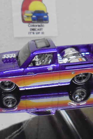 LOOSE HOT WHEELS PURPLE CUSTOM '72 CHEVY LUV TRUCK w/RR'S