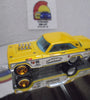LOOSE HOT WHEELS YELLOW EAST BOUND & CROWNED '65 DODGE CORONET w/RR'S