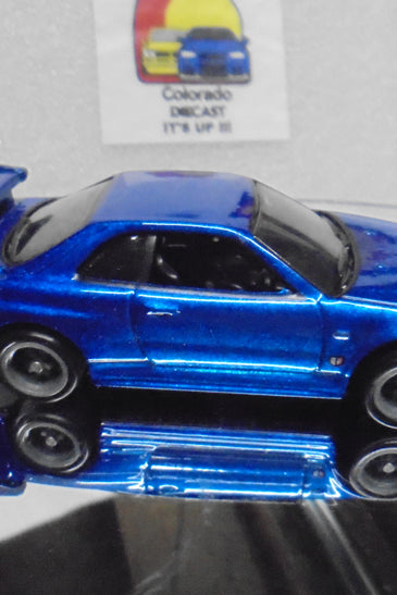 LOOSE HOT WHEELS BLUE NISSAN SKYLINE GT-R (R34) w/RR'S