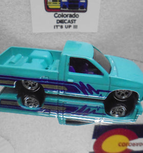 LOOSE HOT WHEELS TEAL '93 NISSAN D21 CUSTOM PICK UP w/RR'S