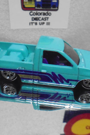 LOOSE HOT WHEELS TEAL '93 NISSAN D21 CUSTOM PICK UP w/RR'S
