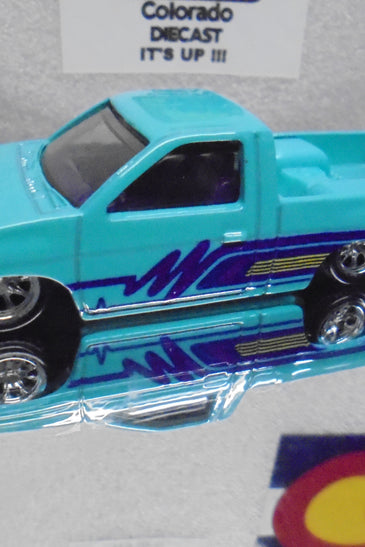 LOOSE HOT WHEELS TEAL '93 NISSAN D21 CUSTOM PICK UP w/RR'S