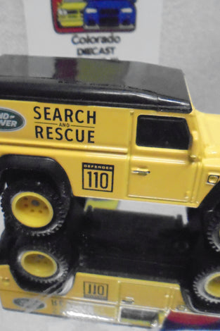 LOOSE HOT WHEELS YELLOW LAND ROVER DEFENDER 100 HARD TOP w/RR'S