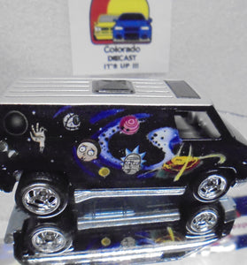 LOOSE HOT WHEELS BLACK RICK & MORTY'S SUPER VAN w/RR'S