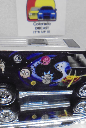 LOOSE HOT WHEELS BLACK RICK & MORTY'S SUPER VAN w/RR'S