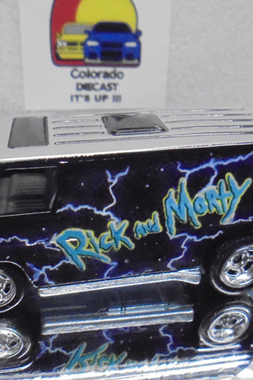 LOOSE HOT WHEELS BLACK RICK & MORTY'S SUPER VAN w/RR'S