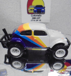 LOOSE HOT WHEELS BLUE/WHITE VOLKSWAGEN BAJA BUG w/RR'S
