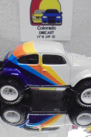 LOOSE HOT WHEELS BLUE/WHITE VOLKSWAGEN BAJA BUG w/RR'S