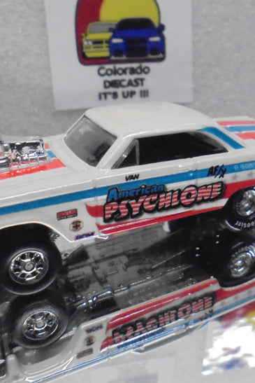 LOOSE HOT WHEELS WHITE PSYCHLONE '65 MERCURY COMET CYCLONE w/RR'S