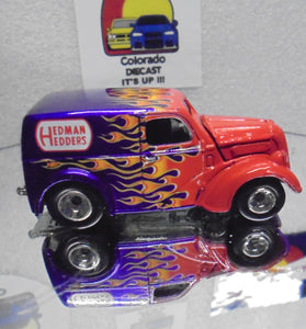 LOOSE HOT WHEELS  PURPLE/RED ANGLIA PANEL TRUCK w/RR'S