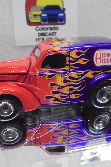LOOSE HOT WHEELS  PURPLE/RED ANGLIA PANEL TRUCK w/RR'S