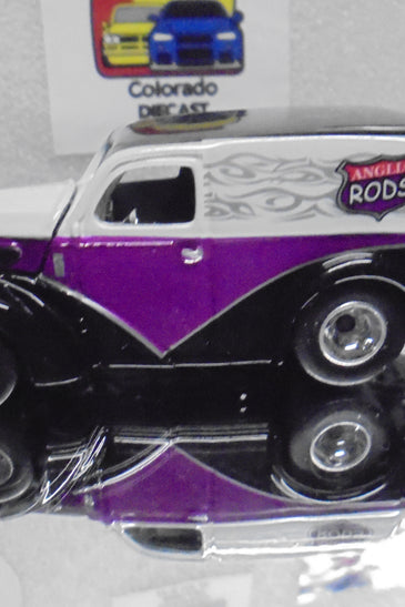 LOOSE HOT WHEELS  PURPLE/WHITE ANGLIA PANEL TRUCK w/RR'S