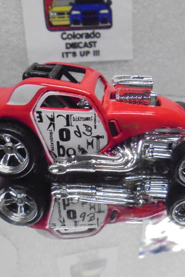 LOOSE HOT WHEELS  RED FIAT 500C w/RR'S