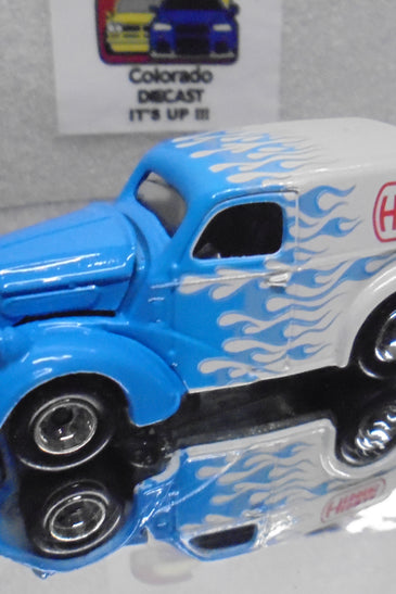 LOOSE HOT WHEELS BLUE/WHITE ANGLIA PANEL TRUCK w/RR'S