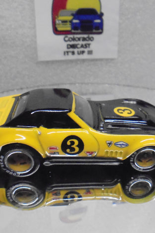 LOOSE HOT WHEELS BLACK/YELLOW '69 COPO CORVETTE w/RR'S