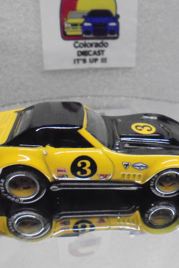 LOOSE HOT WHEELS BLACK/YELLOW '69 COPO CORVETTE w/RR'S