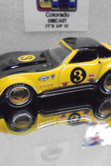 LOOSE HOT WHEELS BLACK/YELLOW '69 COPO CORVETTE w/RR'S