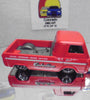 LOOSE HOT WHEELS RED EDELBROCK 60'S FORD ECONOLINE TRUCK w/RR'S
