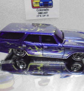 LOOSE HOT WHEELS PURPLE w/FLAMES '70 CHCEVELLE SS WAGON w/RR'S