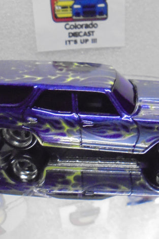 LOOSE HOT WHEELS PURPLE w/FLAMES '70 CHCEVELLE SS WAGON w/RR'S