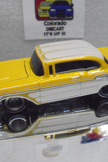 LOOSE HOT WHEELS YELLOW '57 CHEVY BEL AIR w/RR'S