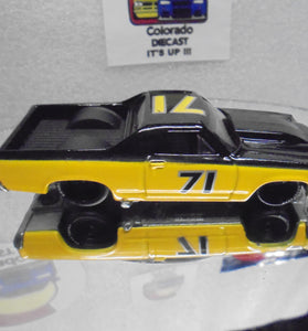 LOOSE HOT WHEELS BLACK/YELLOW '71 EL CAMINO CHASE w/RR'S WHITE INITIALS