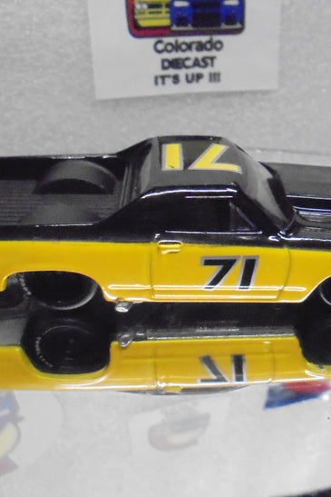 LOOSE HOT WHEELS BLACK/YELLOW '71 EL CAMINO CHASE w/RR'S WHITE INITIALS