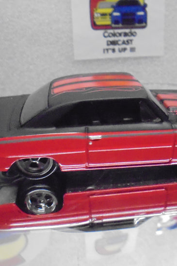 LOOSE HOT WHEELS BLACK/RED '66 CHEVY NOVA CHASE  w/RR'S WHITE POR INITIALS