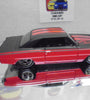 LOOSE HOT WHEELS BLACK/RED '66 CHEVY NOVA CHASE  w/RR'S WHITE POR INITIALS