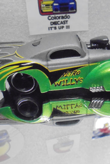 LOOSE HOT WHEELS CHASE GREY/GREEN 41 WILLYS w/RR'S WHITE POR INITIALS