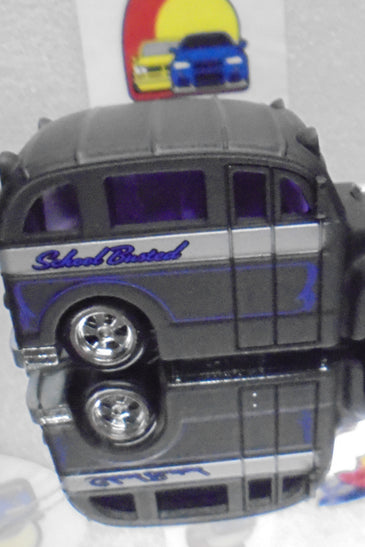 LOOSE HOT WHEELS BLACK CHASE SCHOOL BUSTED w/RR'S BLACK LW INITIALS