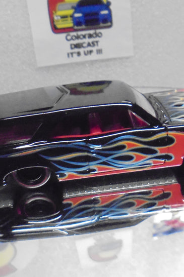 LOOSE HOT WHEELS BLACK w/FLAMES CUSTOM '66 GTO WAGON w/RR'S