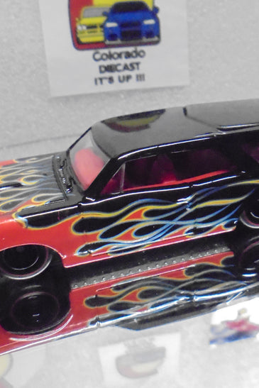 LOOSE HOT WHEELS BLACK w/FLAMES CUSTOM '66 GTO WAGON w/RR'S