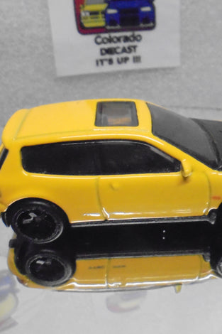 LOOSE HOT WHEELS YELLOW HONDA CIVIC EG w/RR'S