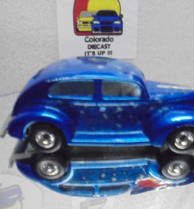 LOOSE HOT WHEELS BLUE W/FLAMES FAT FENDERED '40 w/RR'S