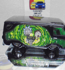 LOOSE HOT WHEELS BLACK RICK & MORTY'S '66 DODGE A100 VAN w/RR'S