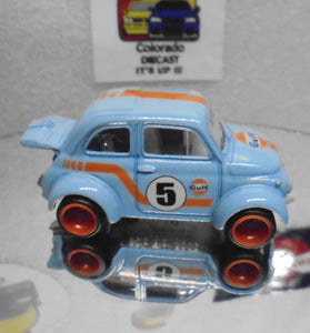 LOOSE HOT WHEELS BLUE GULF 60'S FIAT 500D MODIFICADO w/RR'S