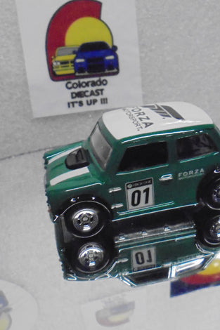 LOOSE HOT WHEELS GREEN FORZA MOTORSPORTS MORRIS MINI COOPER w/RR'S