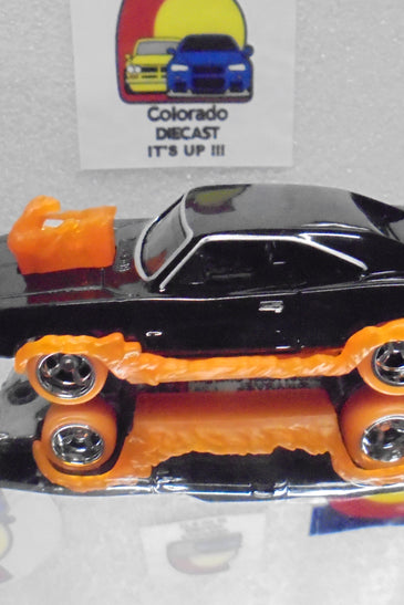 LOOSE HOT WHEELS BLACK GHOST RIDER CHARGER w/RR'S
