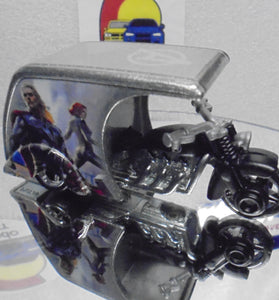 LOOSE HOT WHEELS SILVER CAPTAIN AMERICA 3 D-LIVERY w/RR'S
