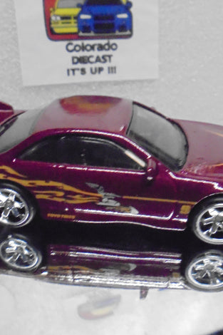 LOOSE HOT WHEELS MAROON NISSAN SILVIA S14  w/RR'S