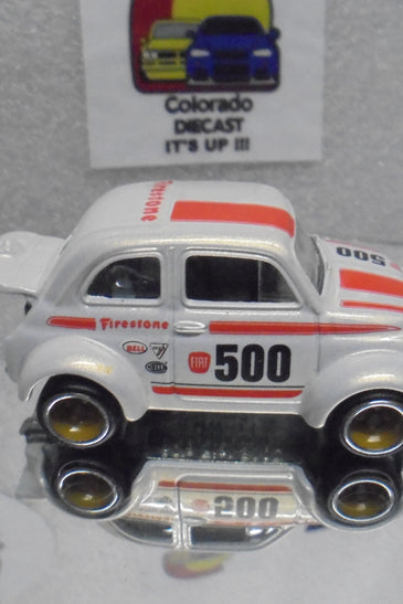 LOOSE HOT WHEELS WHITE 60'S FIAT 500D MODIFICADO w/RR'S
