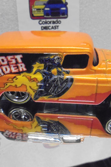 LOOSE HOT WHEELS GHOST RIDER '55 CHEVY PANEL TRUCK w/REAL RIDERS
