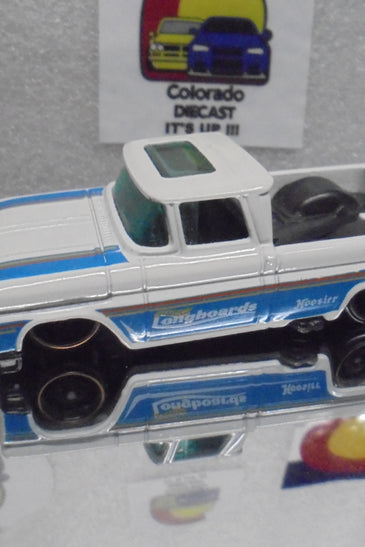 LOOSE HOT WHEELS WHITE CUSTOM '62 CHEVY C10 TRUCK