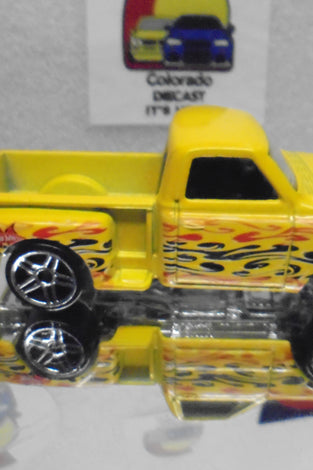 LOOSE HOT WHEELS YELLOW w/FLAMES '69 CHEVY TRUCK