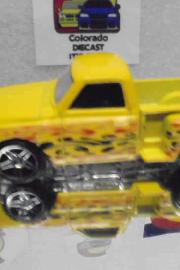 LOOSE HOT WHEELS YELLOW w/FLAMES '69 CHEVY TRUCK